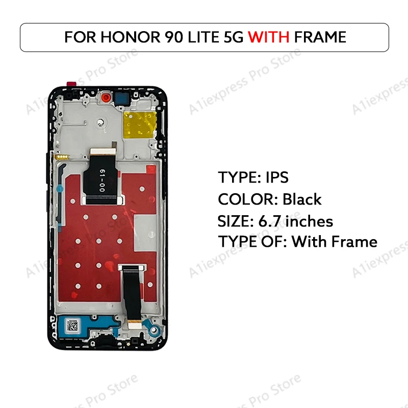 Voor Huawei Honor 90 Lite IPS Lcd Touch Screen Digitizer Vergadering CRT-NX1 6.7 "Telefoon Lcd-scherm Vervanging Reparatie onderdelen