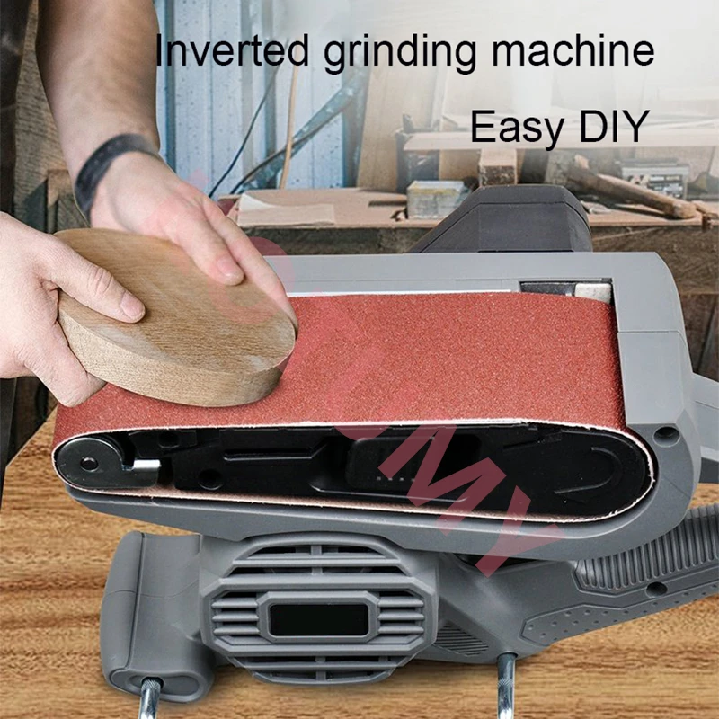 Handheld Belt Sander Portable Sander Sanding Machine Small Desktop Polishing Machine Woodworking Sandpaper Machine 220V