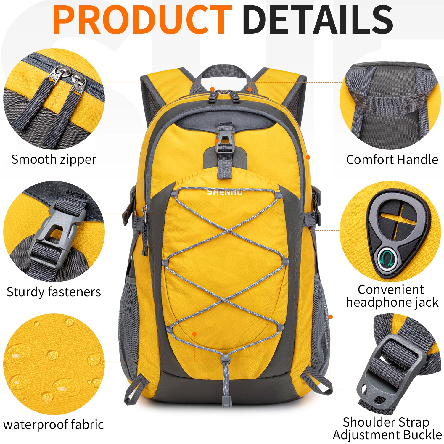 Ultra-Lightweight Packable Hiking Backpack, Foldable, Waterproof, Camping, Outdoor Sports, 40L