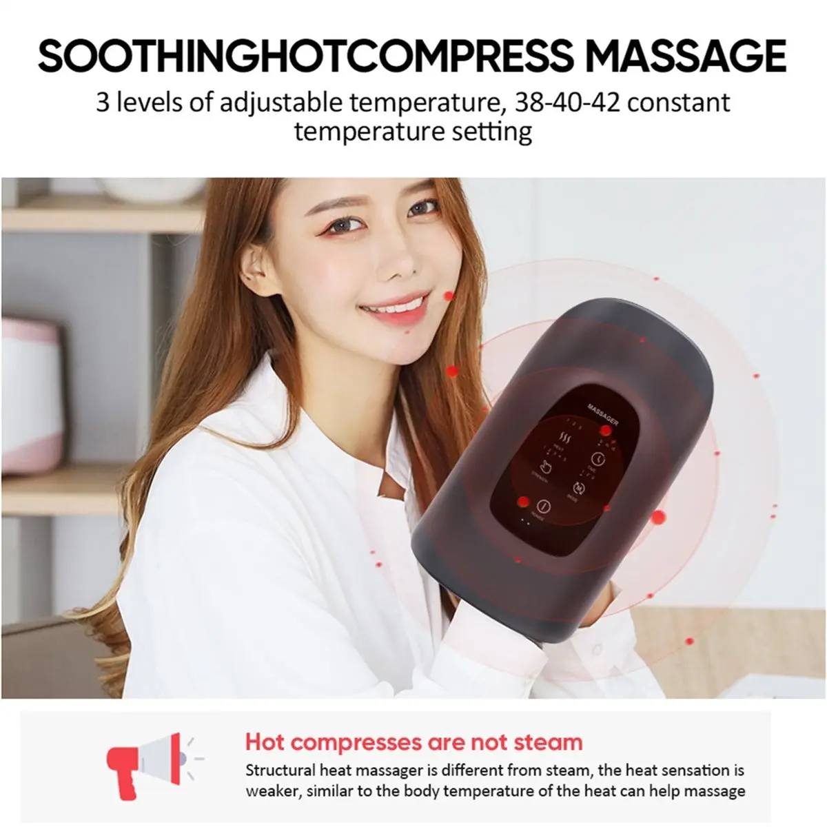 [HOTITEM]Portable Multi-Functional Hand Acupoint Massager for Pain Relief Numbness Palm Therapy Kneading Heating Care for Home C