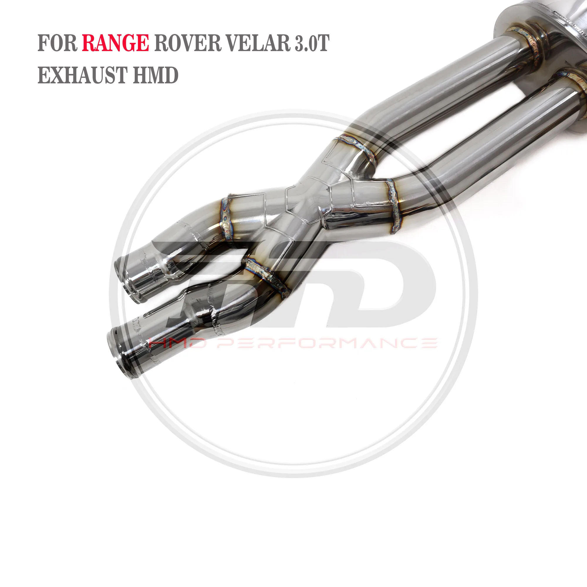 HMD Venda quente Sistema de escape SS304 Desempenho Catback exaustão para RANGE ROVER VELAR 3.0T Silenciador com válvula
