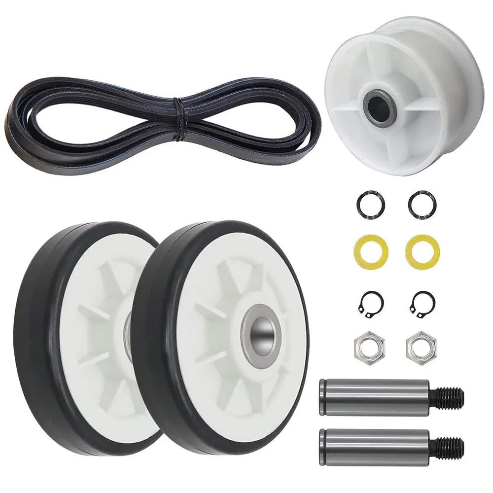 12001541 303373k Dryer Drum Roller Kit WP6-3700340 Idler Pulley WP33002535 Drum Belt for Maytag Crosley Kenmore 303373 33001783