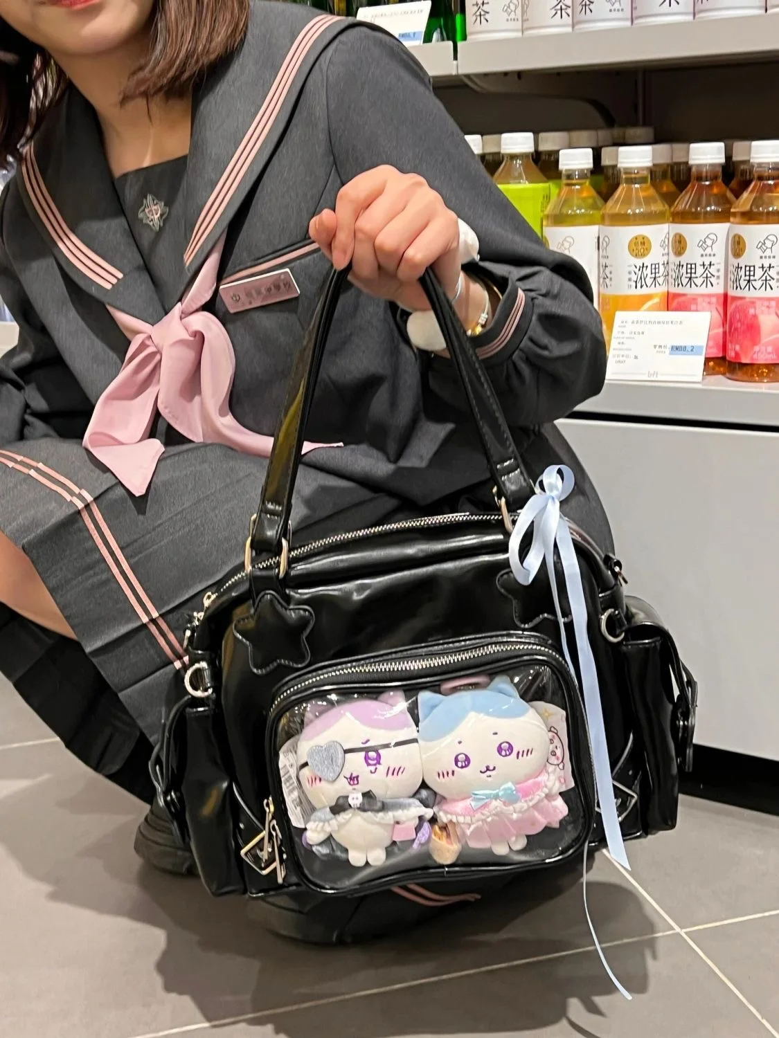 JIAERDI-Sacs Kawaii Ita pour Bol, Nouveau Design, Grande Capacité, Bricolage, Sacs Initiés, Harajuku, Uniforme JK, Sac Fourre-Tout pour Dame, 2024