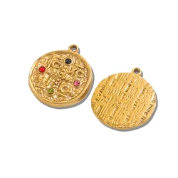 3 PCS PVD Stainless Steel Diamond Set Mary Charm Necklace Earrings Pendant Connector Found DIY Jewelry Making Supplies Wholesale