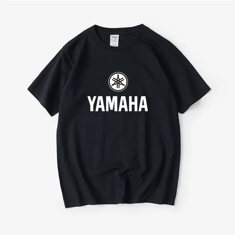 

Yamaha Kawasaki Same Motorcycle Locomotive T-shirt Short-sleeved Casual Men's and Women's Crew Neck Large Size Loose Summer