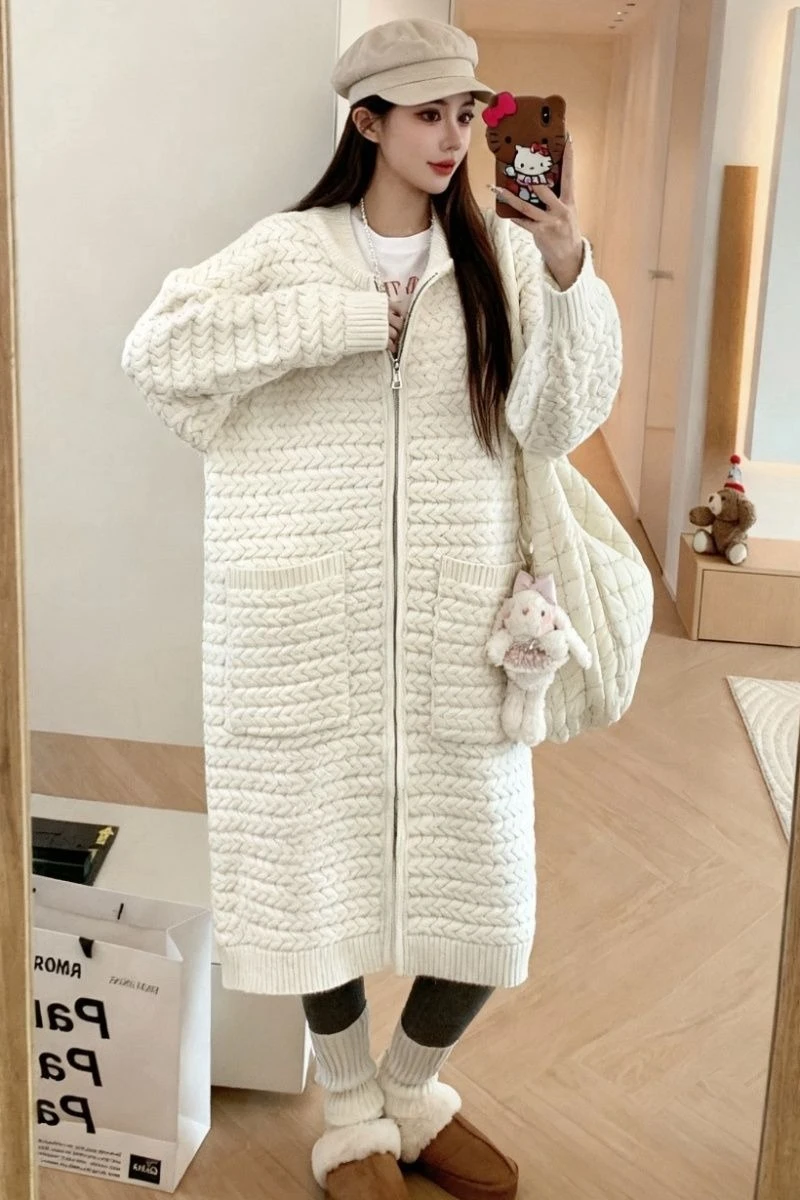 

Women's Autumn and Winter Cardigan Sweater Knitted Casual Long Jacket