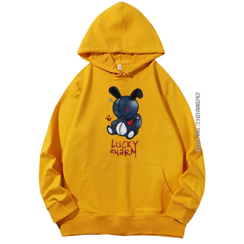 Lucky Charm Patchwork Graphic Hooded Sweatshirts Spring Autumn Essentials Pullovers Hoodie New In Sweatshirts Male Clothes