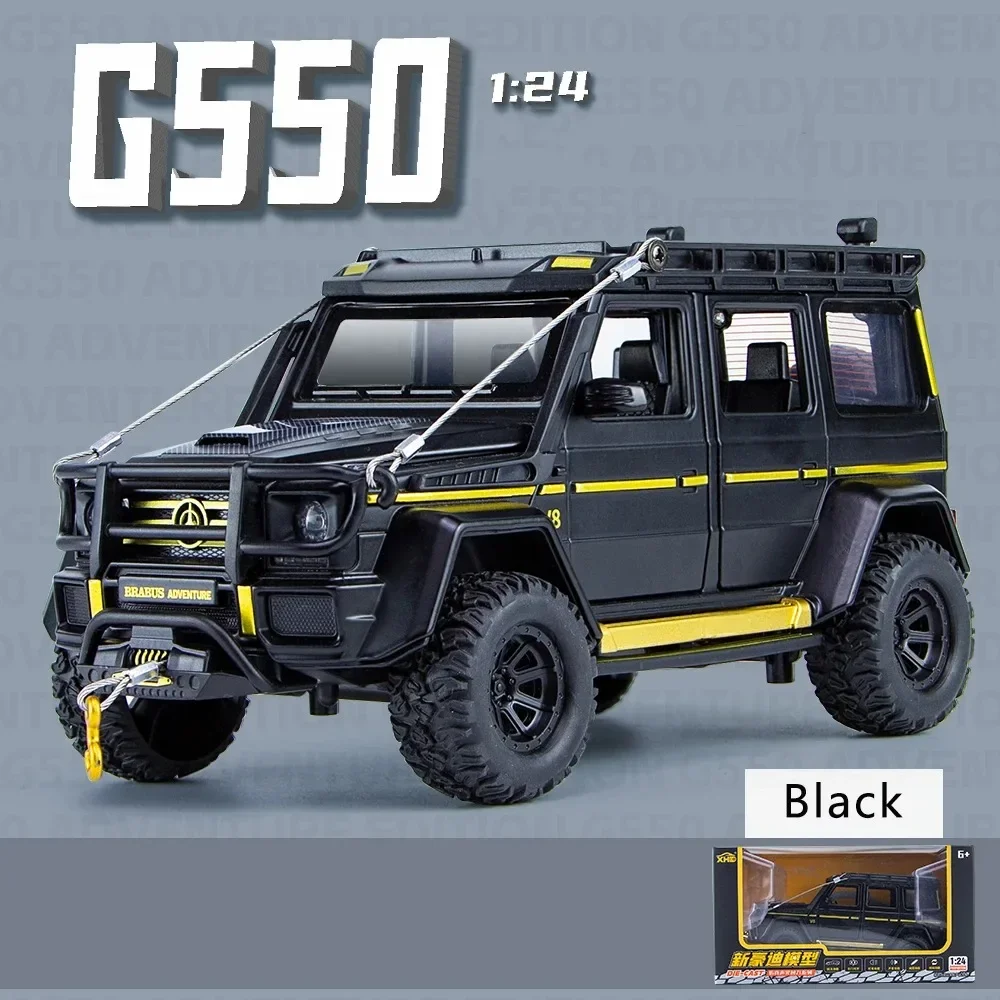 1:24 Alloy Car Model Sound And Light Pull Back Toy Car Off-Road Vehicle for Simulation Benz G550 Boys Collection Decoration Gift