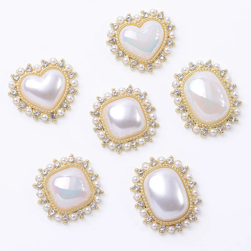 

Сделай Сам одежда ручной работы Сплав модная микро-инкрустированная жемчужина искусственное Персиковое Сердце Толстые квадратные прямоугольные Цветочные тарелки аксессуары