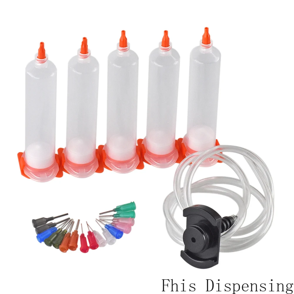 30cc/55cc Aluminum Adapter Liquid Dispenser Solder Paste Adhesive Glue Syringe and Dispensing Needle Tip