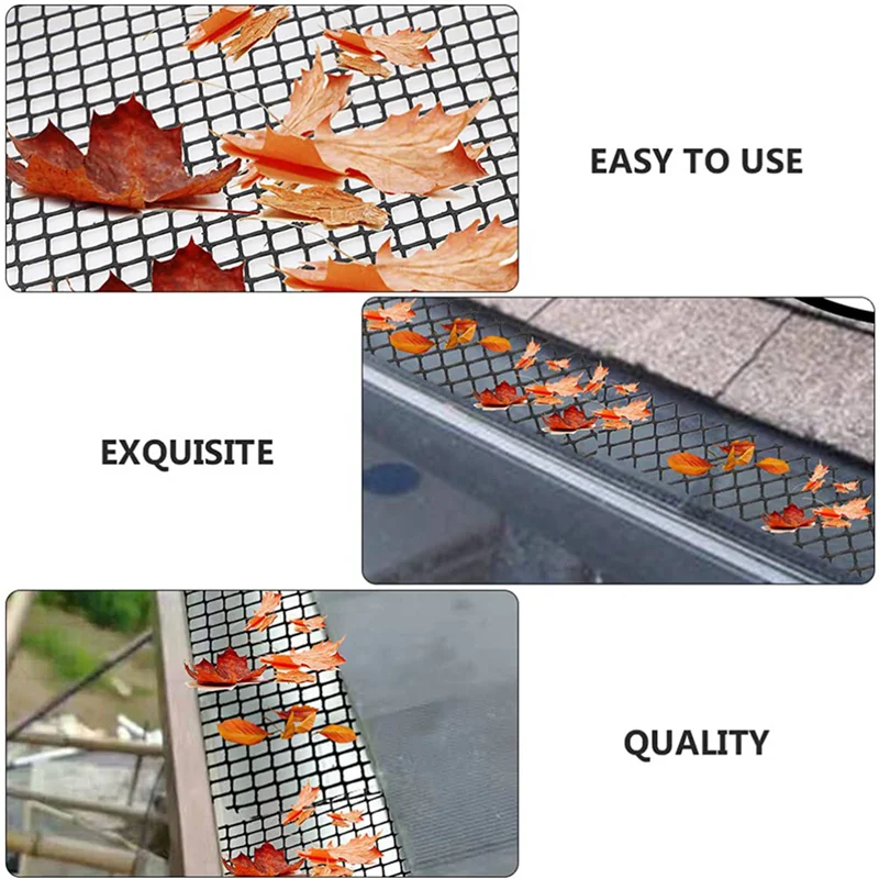 BMBY-Strainer 4 Set Gutter Guard Mesh Protector Screen Roll Anti- Falling Leaf Guard Leaf Protection Cover To Gutter Drain
