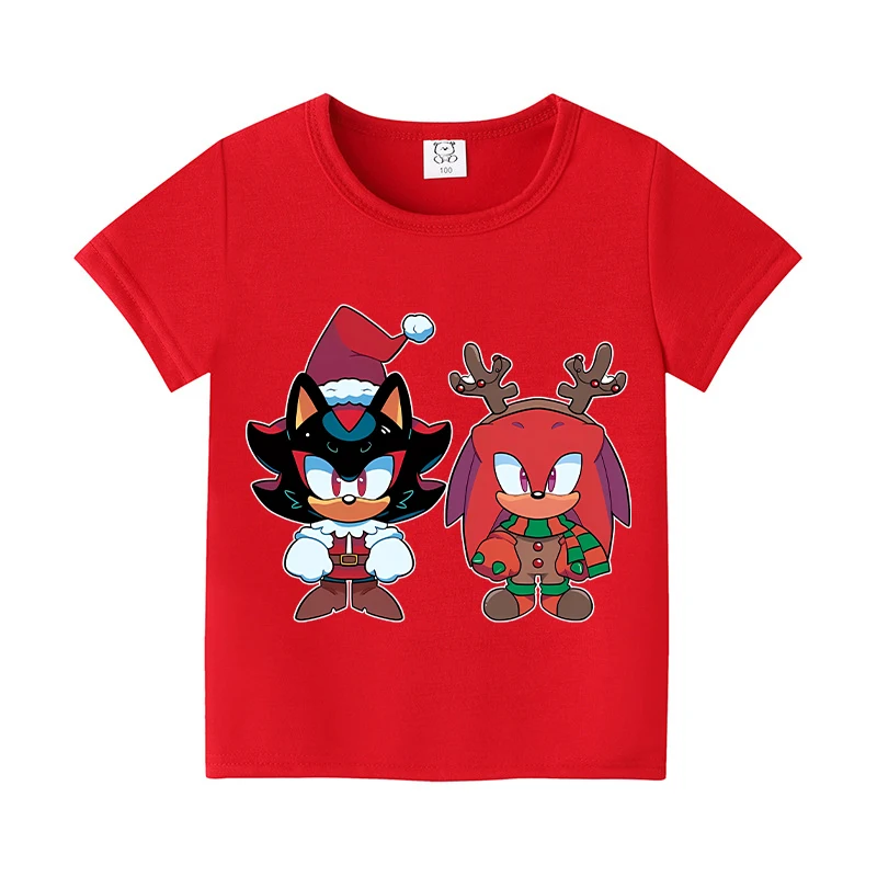 سونيس الأطفال تي شيرت فضفاض مريح امتصاص العرق تنفس أعلى لطيف الكرتون أنيمي نمط قصيرة الأكمام هدية عيد الميلاد #2