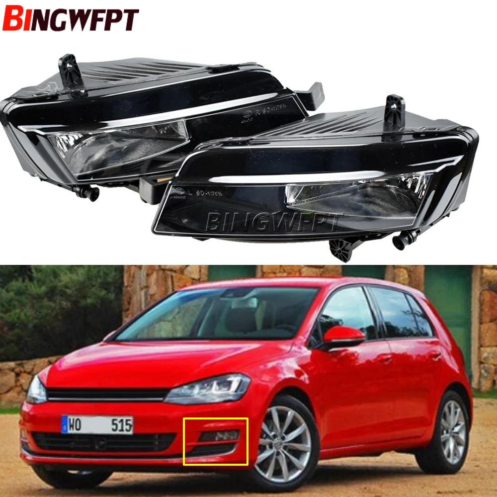 1Pair Front Fog Lamp For VW Golf 7 A7 MK7 2013 2014 2015 2016 2017