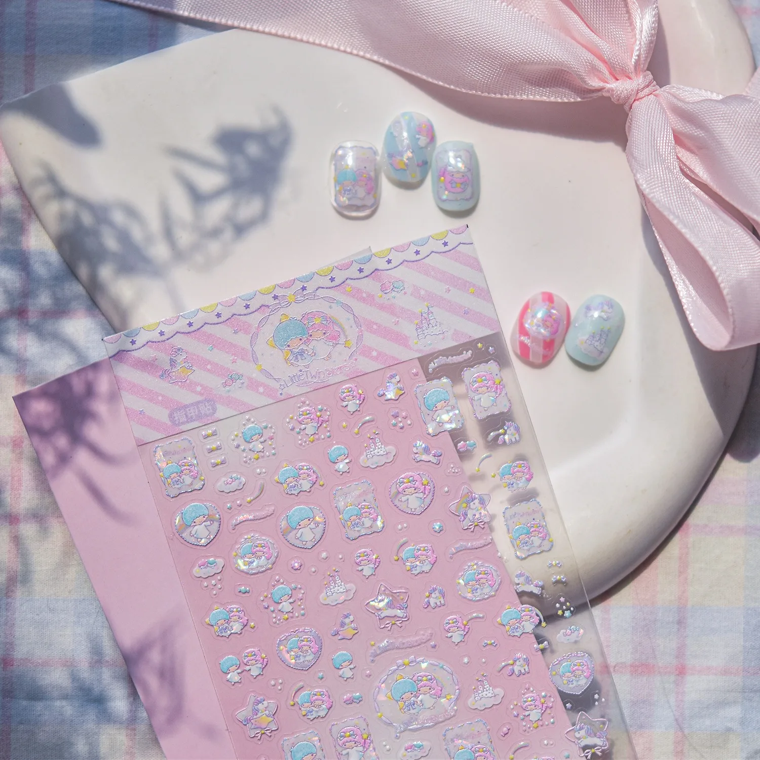 1 pièces Sanrio RN série 5D Nail Art autocollants Miniso Nail Art accessoires mignon Girly Style Nail Art décoration autocollants