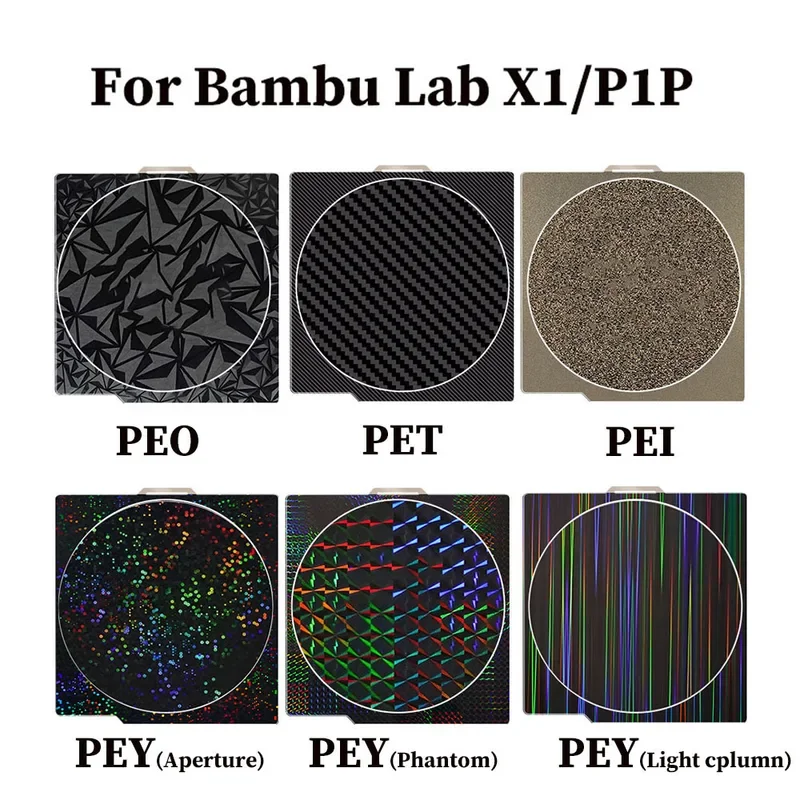 

PEO PET PEI обновление пластины 257x257 мм гладкая текстура PEI Bed двухсторонняя пружинная сталь для Bambu lab x1 p1p лист