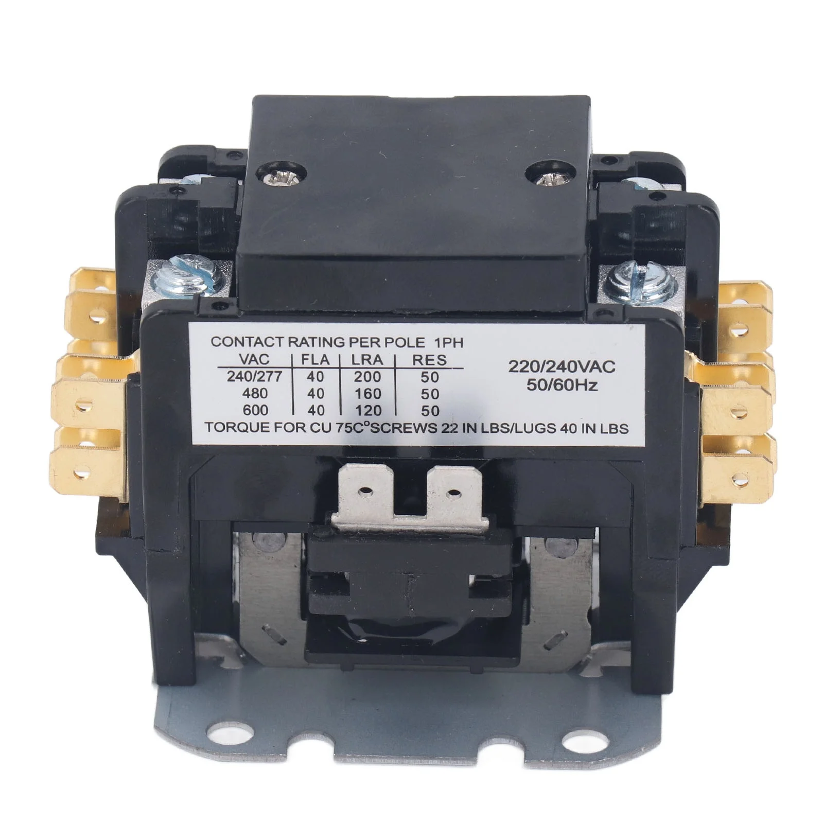 Air Conditioner Contactor 40 Amp 2 Pole Silver Alloy Contact Copper Coil Contactor for HVAC Condenser Compressor Motor 220V