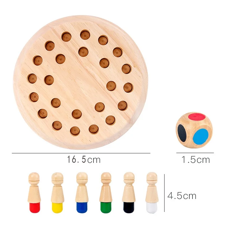 Juego de ajedrez con memoria de madera, divertido juego de Mesa de Color, educativo, juguetes de habilidad cognitiva para niños, regalo