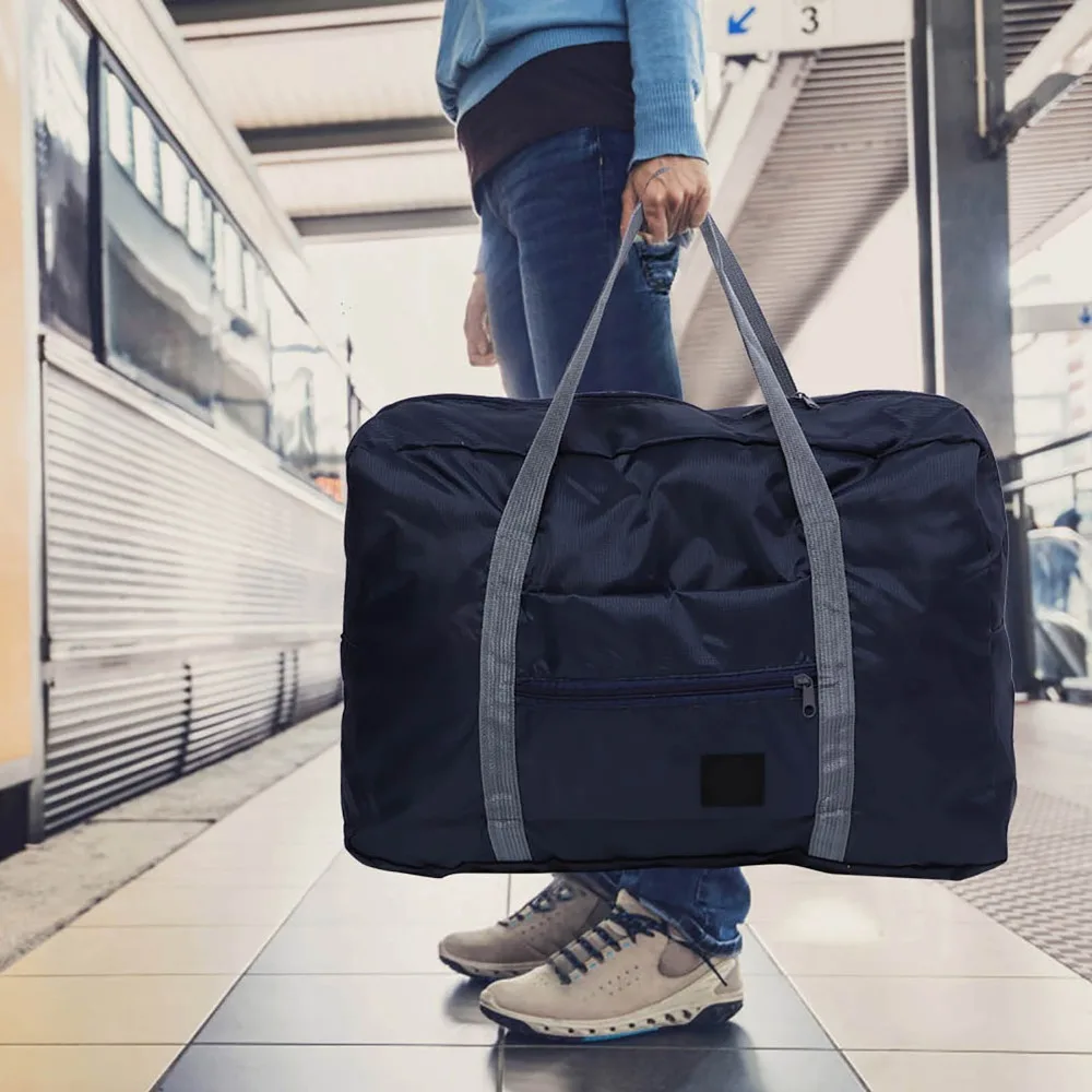 Travel Organizer Large Capacity Duffle Bag Foldable Waterproof Travel Luggage Dark Blue Pink Storage Bags Clothes Storage