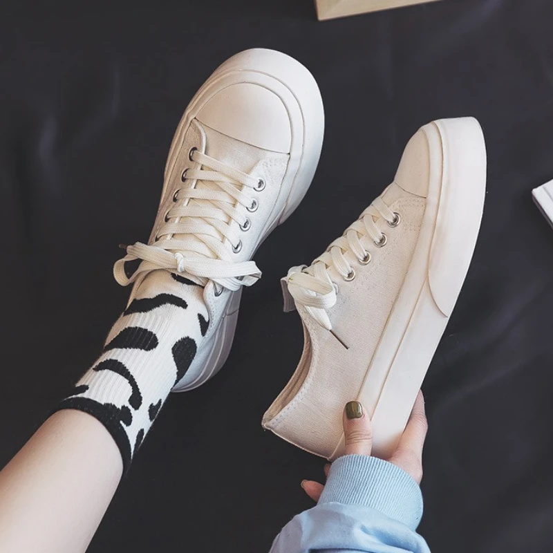 Girls Casual Canvas Shoe2026new Style Simple Versatile Soft Sole Comforta Single Shoe Women Street Commuting Sport Walking Shoe