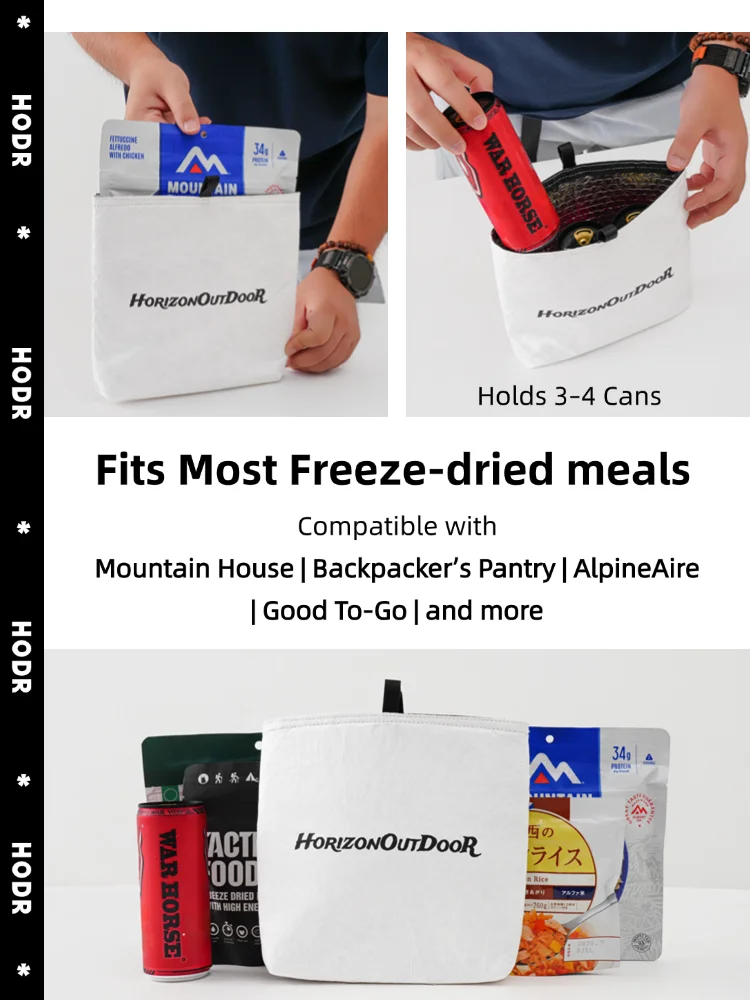 [HODRGEAR] Outdoor Tyvek ® Isolierte Lebensmittelbeutel, ultraleichte Gefriertrocknungs-Mahlzeit, gemütliche Wärmetasche, reißfeste Ausrüstung für Wanderungen und Camping – Detail 7