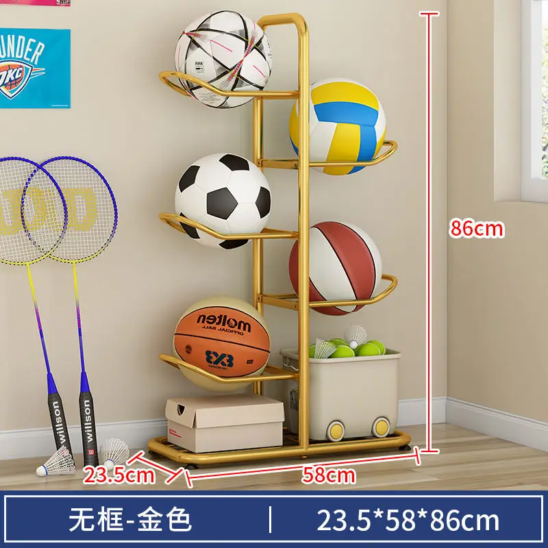 Football Shelf Basketball Organizer Storage Container Steel Retail Store Display Ball Rack