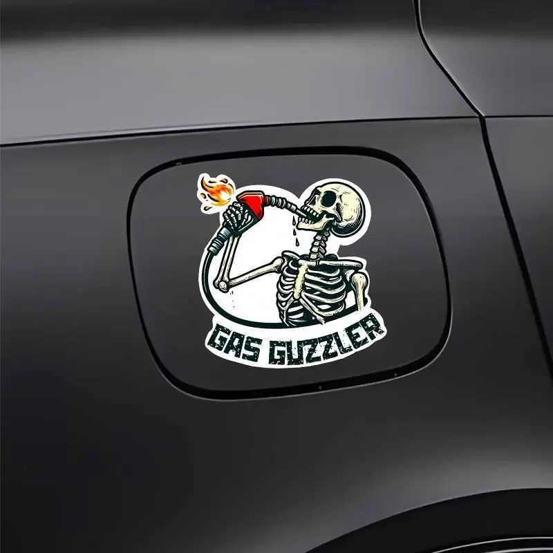 1Pc Gothic Skull Vinyl Sticker, Waterproof Decal for Fuel Tank, Gas Cap, Car Body Decor, Holiday Gift