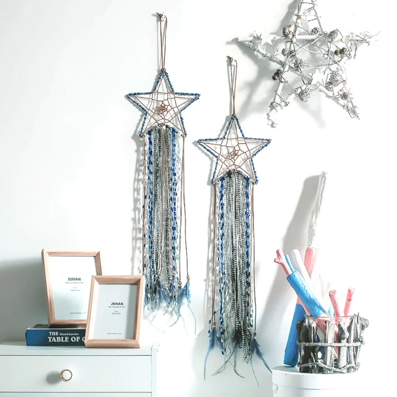 Vòng Tay Dreamcatcher Vòng Kim Loại Macrame Ngôi Sao Vòng Khung Vòng Tròn Trang Sức Giọt