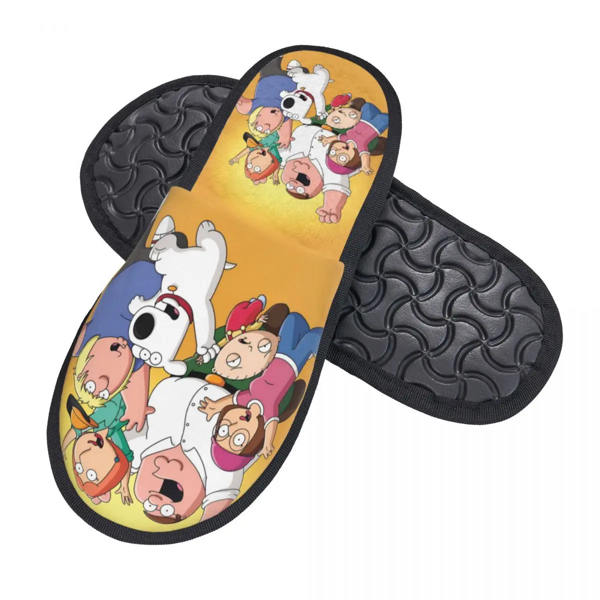 Custom Families Soft Memory Foam House Slippers Women Funny Cartoon Cozy Warm Anti-skid Sole Slipper