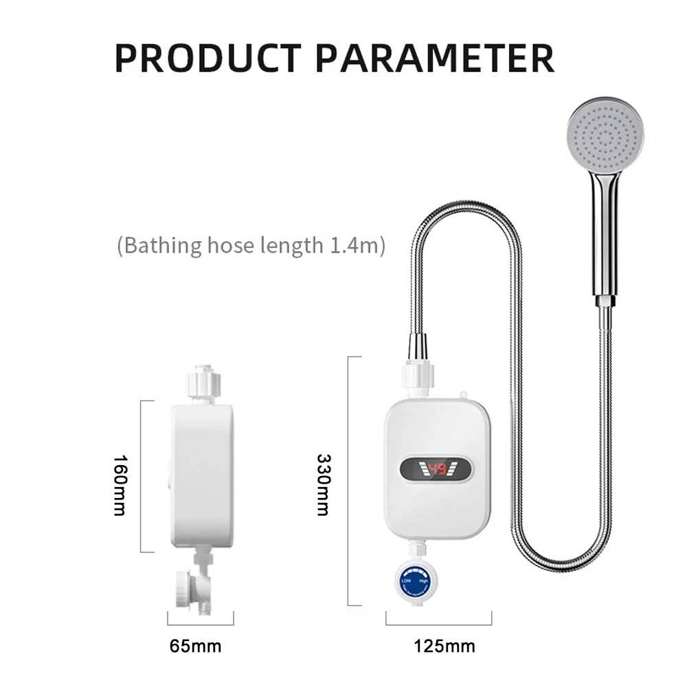 Instant Water Heaters Thermostatic Shower Water Heating Device 304 Stainless Steel Tankless Rapid Heating Machine for Home Hotel