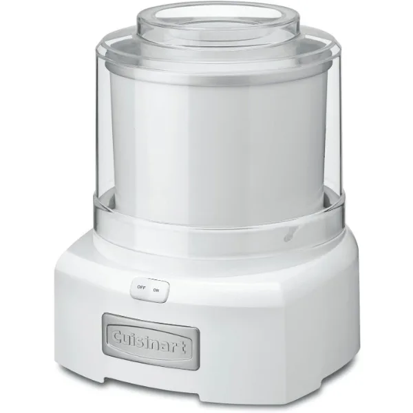 Cuisinart Ice Cream Maker Machine, 1.5 Quart Sorbet, Frozen Yogurt Maker, Double Insulated, White, ICE-21P1