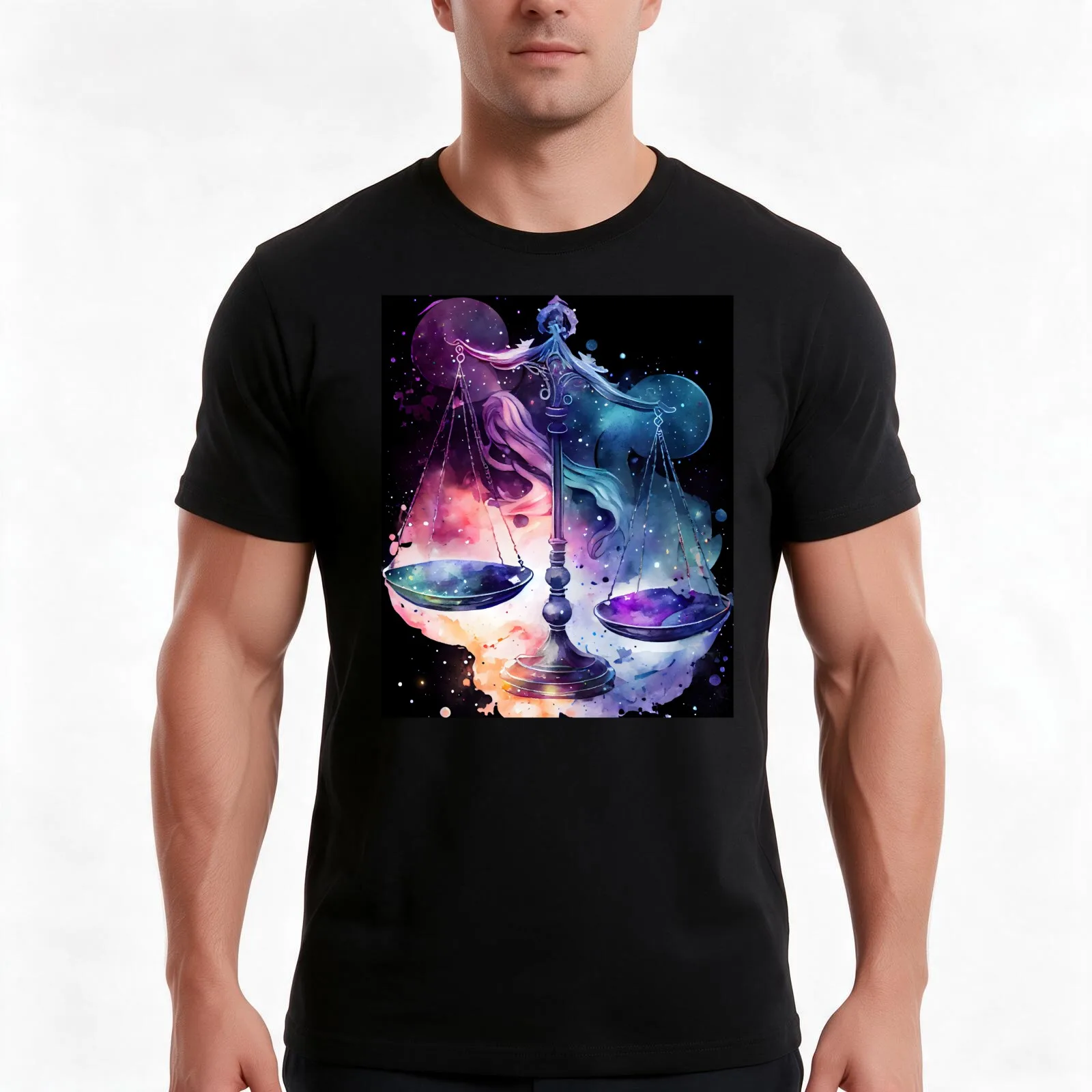 Libra Zodiac T-Shirt, Summer Casual Cotton Tee, Oversized Streetwear Tops, Vintage Graphic Print, Loose Fit Short Sleeve