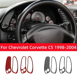 For Chevrolet Corvette C5 1998-2004 Accessories Carbon Fiber Interior Car Speedometer Both Sides Button Trim Cover Frame Sticker