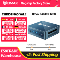 BMAX B4 Ultra Mini PC Windows 11 PC Intel N150 12GB 512GB SSD 2*HDMI 1*Type-C Supports 4K@60Hz 1000MHz Intel Graphics USB