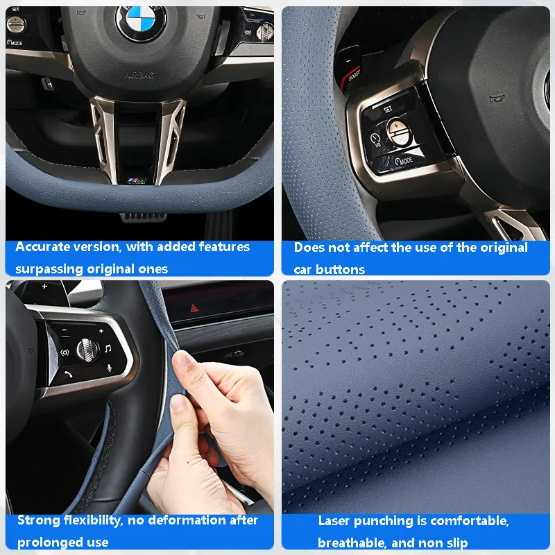 Steering Wheel Protective Cover For 2024 BMW New 5 Series i5 Car Steering Wheel Cover For 5 Series 525 530li Leather Car Interio