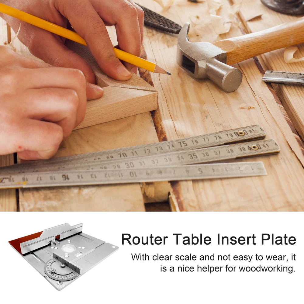 Set of 3 Router Table Insert Plate Aluminum Alloy Wood Milling  Board Trimming Machine Engraving Auxiliary Tool Woodworking
