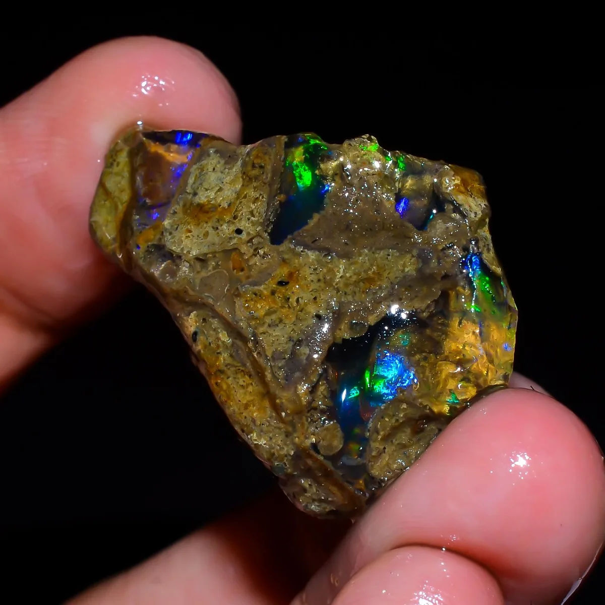 AAA+ Ethiopian Welo Opal Natural Rough Fire Opal Loose Gemstone Play Of Color Randomly Selected One