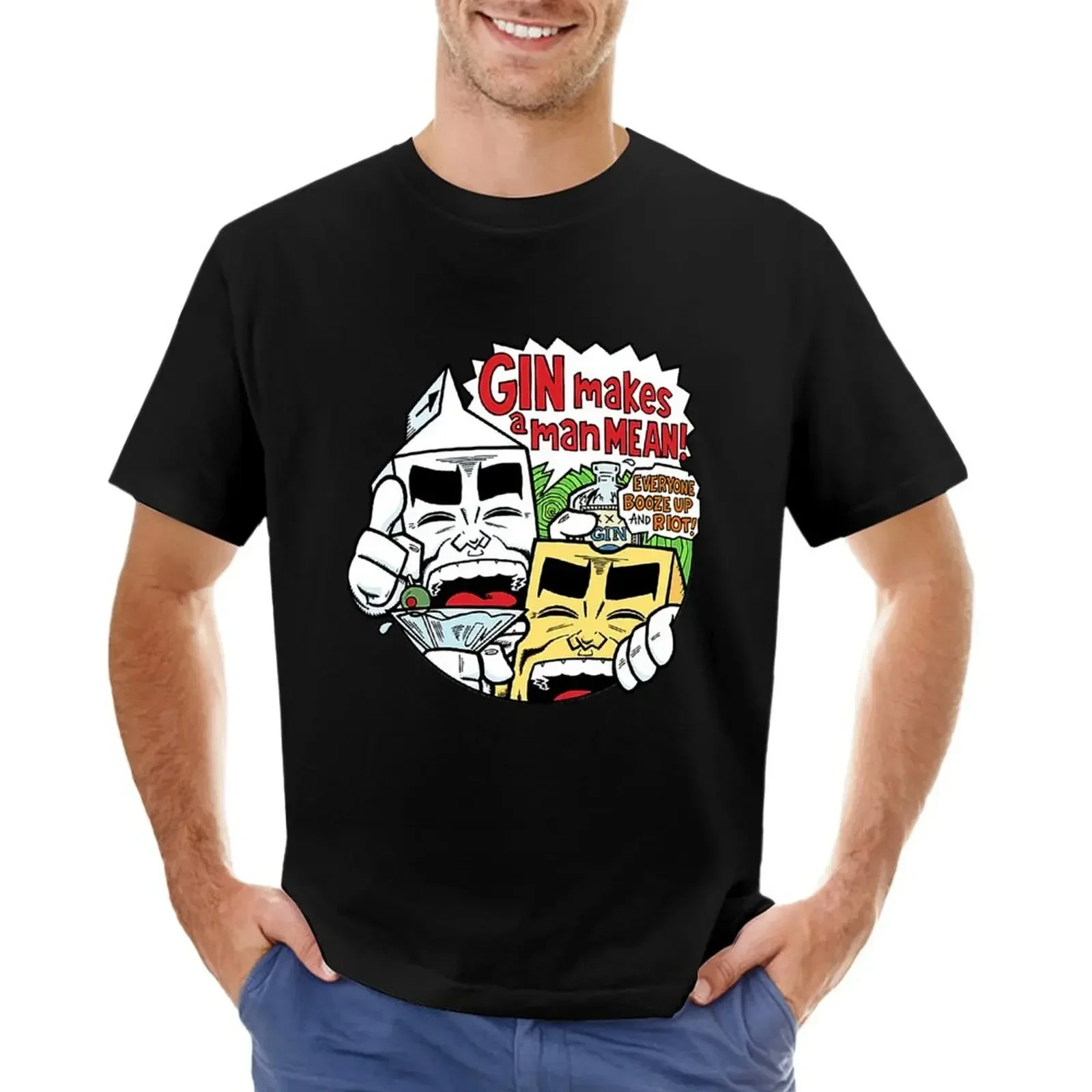 Milk & Cheese: Gin Makes a Man Mean Shirt T-shirt customizeds funnys vintage mens white t shirts