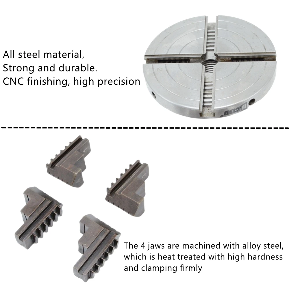 UCDO 150mm Wood Lathe Chuck 6 Inch Multifunction 4-Jaws Self Centering M33 M25 for Wood Turning Tools