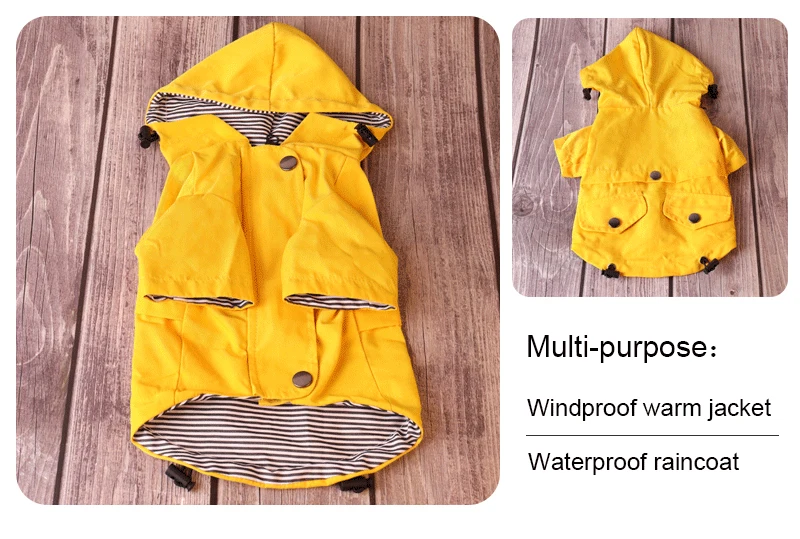 Große Hundekleidung, wasserdichter Hunderegenmantel, winddichte Haustierjacke, Labrador-Mantel mit französischer Bulldogge, Winter, warm, für alle Hunderassen – Detail 6