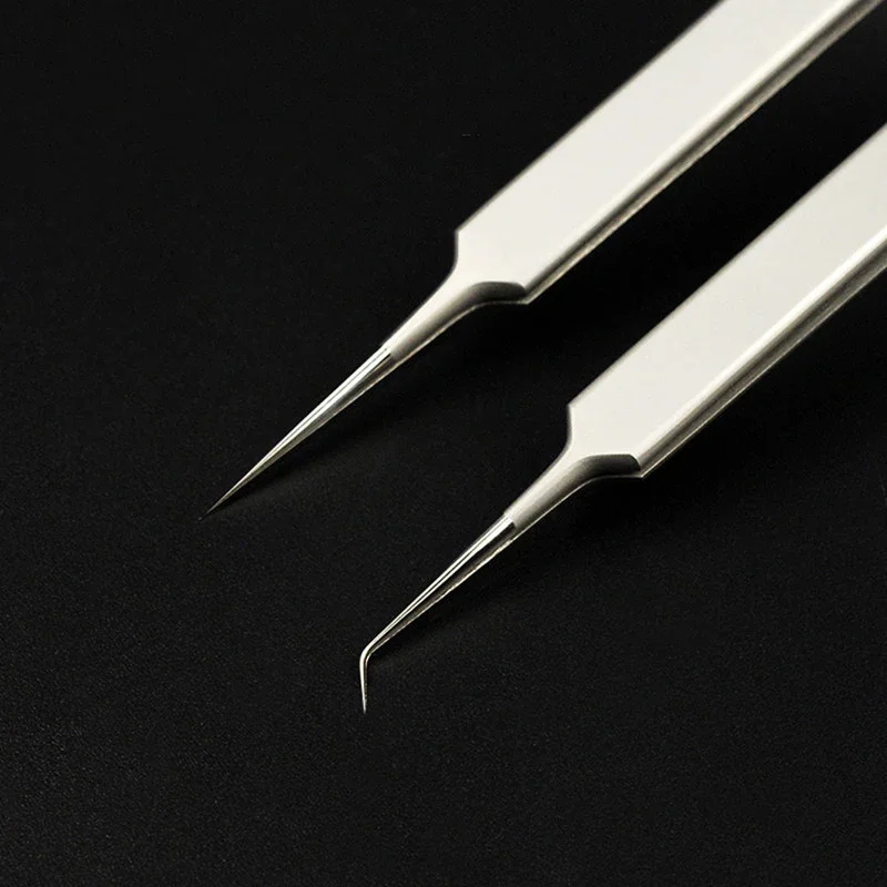 

Ultra Thin Fly Line Tweezers 0.15mm AT-11JP Straight/AT-15JP Curved Stainless Steel Industrial Precision Tweezers Huimintong