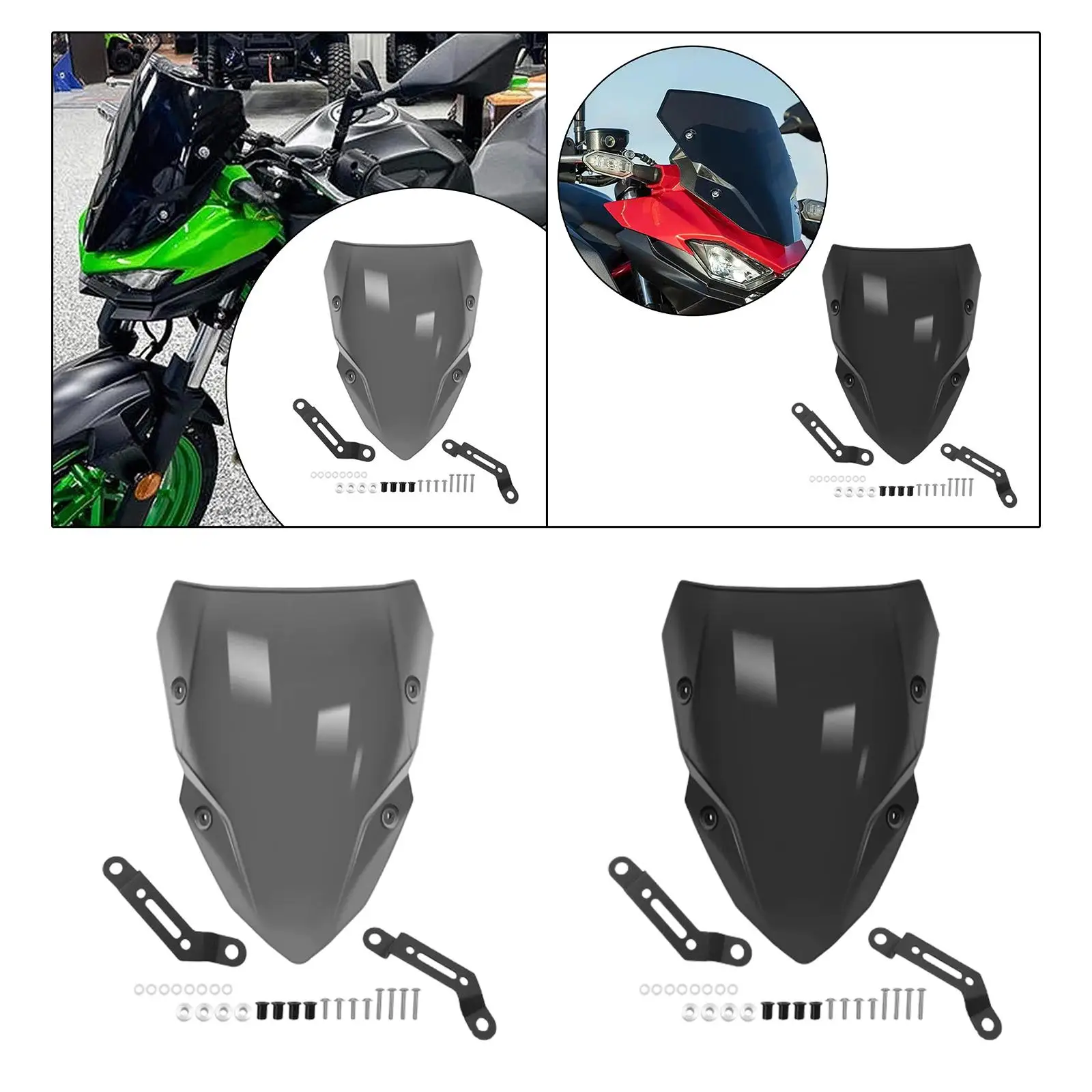 

Motorcycle Windscreen Professional Protection Easy to Install Repair Parts Motorbike Windshield for Z 500 Z500 SE 2024 2025