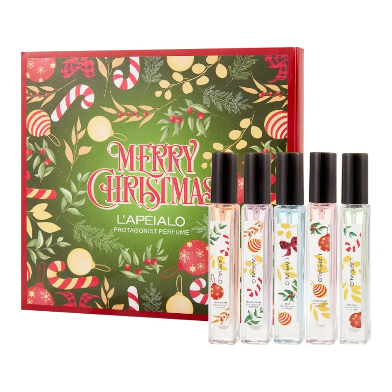 Merry Christmas Perfume Gift Box 5pcs Long-lasting Fresh Floral Fruity Perfume Christmas Colorful Fragrance Giff Set
