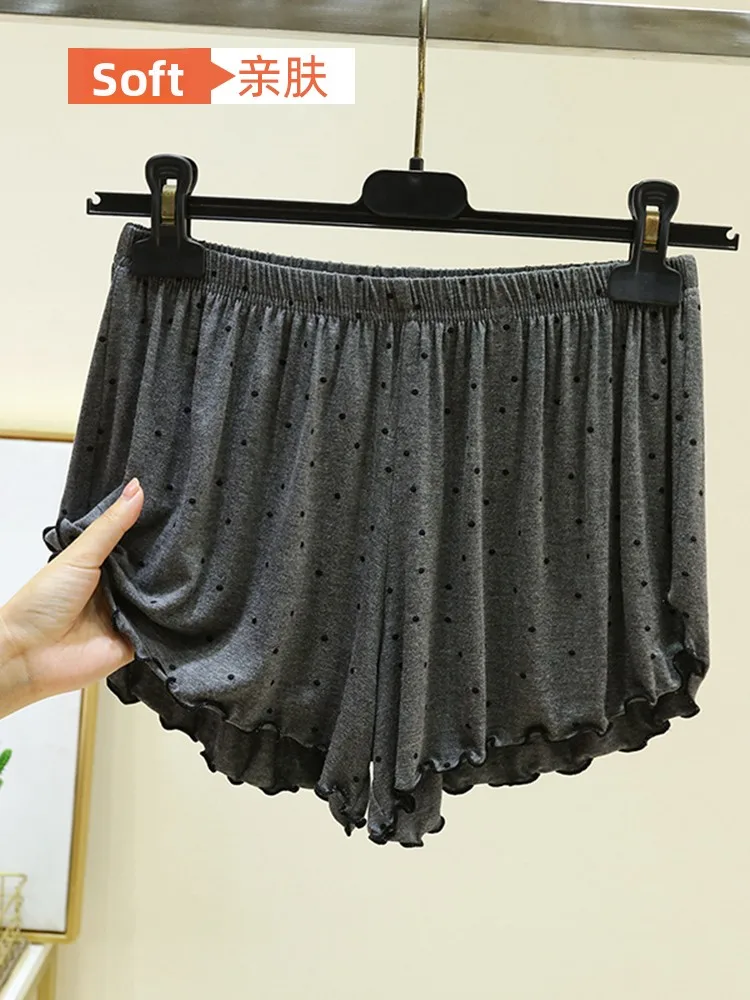 Modal High Waist Casual Shorts Women Summer Loose Polka Dot Sleepwear plus Size Home Pants Can Be Worn outside Five-Quarter B...