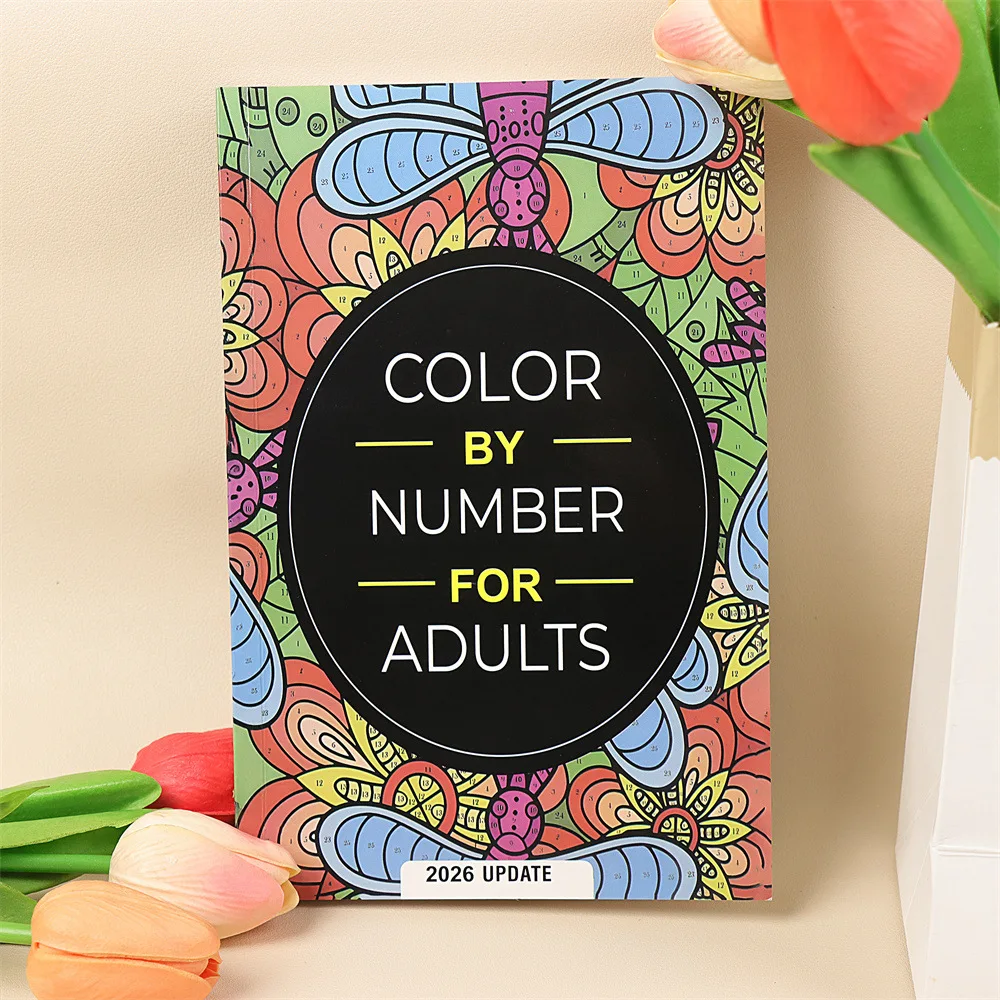 Color By Number For Adults: 75 Beautiful Pictures Designed For Anxiety Stress Relief Painting Coloring Book For Men Women Teens