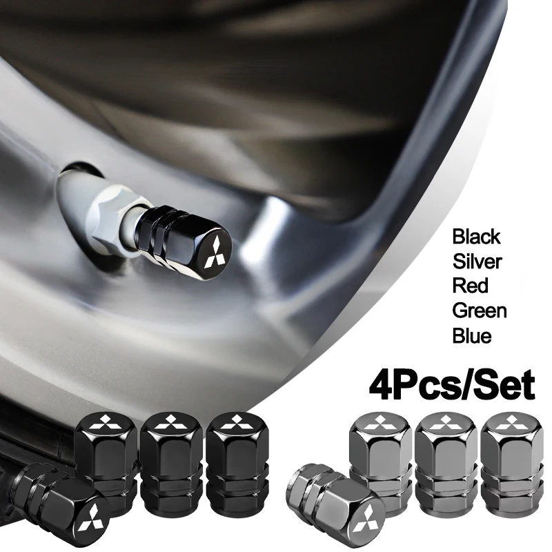 4 Peças de Capas Protetoras de Válvula de Pneu para Mitsubishi Triton Ralliart Ex Star Eclipse Outlander Pajero ASX Colt