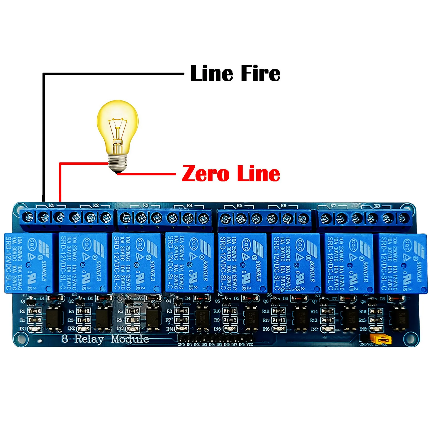 Modulo relè a 8 canali 5V 12V schermo della scheda Trigger di basso livello con uscita relè optoaccoppiatore per PIC AVR DSP ARM MCU Arduino