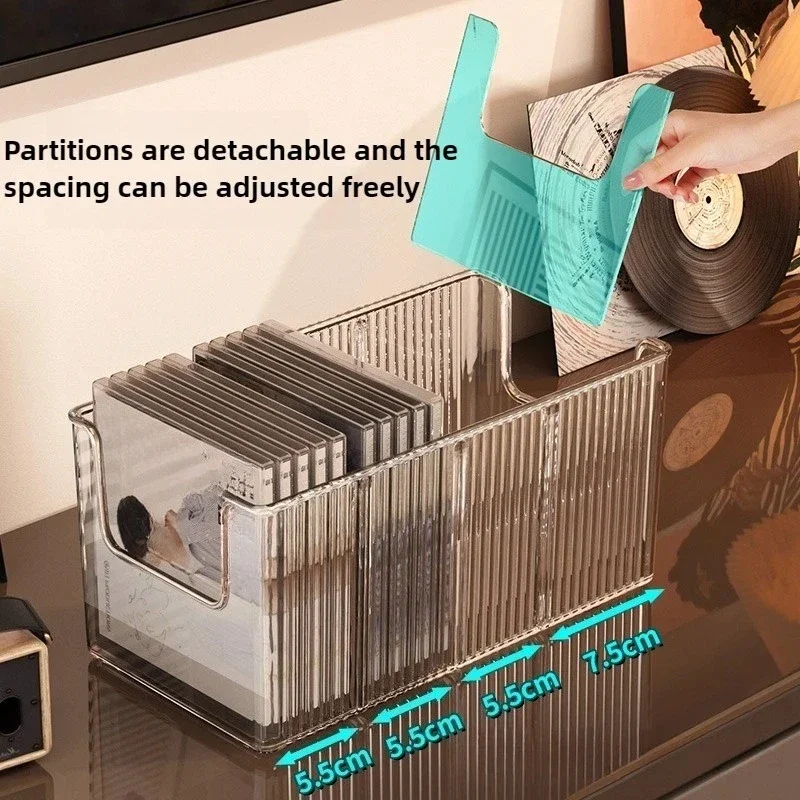 CD Disc Rack Desktop Disc Black Vinyl Record Magnetic Tape Display Storage Rack Collection Storage Album Storage Box