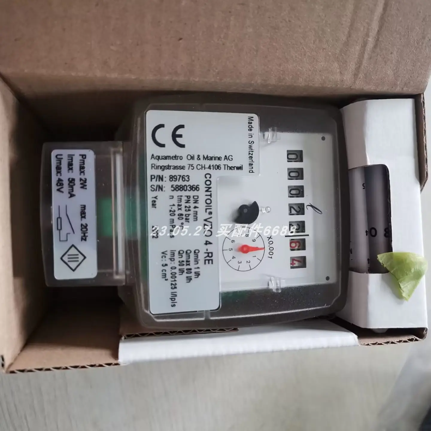 

CONTOIL VZO 4-RE Flowmeter 1791-N-250-000 Pressure Sensor