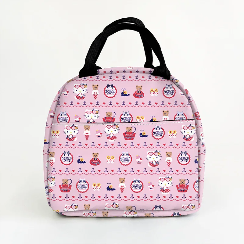 MINISO Sanrio Kawaii HelloKitty izolowana torba na Lunch duży piknik przenośna lodówka termiczna pudełko bento pojemnik na żywność torby z grubej