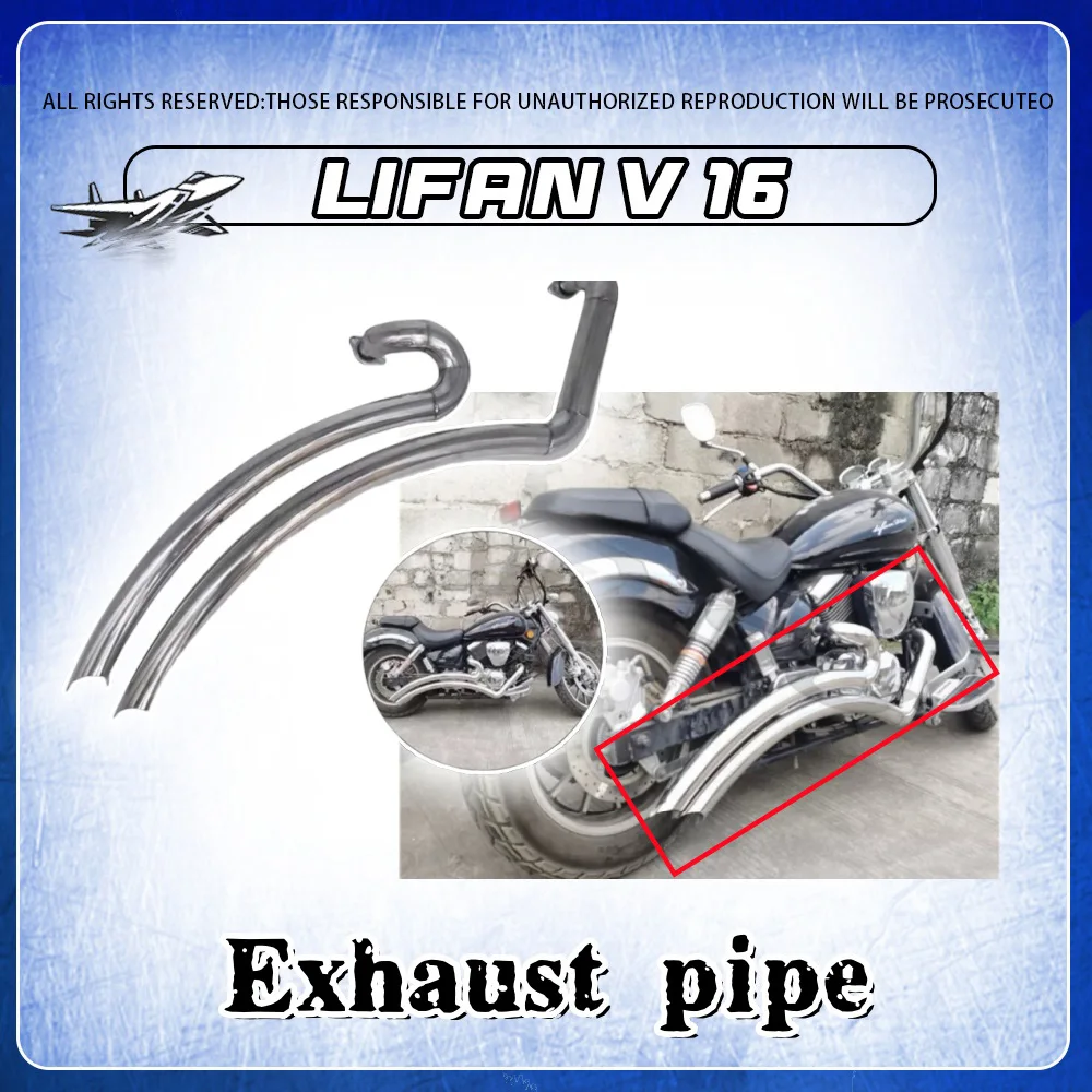 

For Lifan V16 Custom Harley Sweeper Exhaust Pipe with Muffler For Lifan V16 Motorcycle Accessories Exhaust Pipe